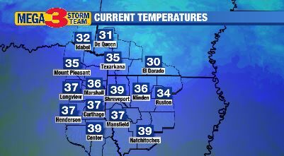 6 AM Monday Morning Temperatures
